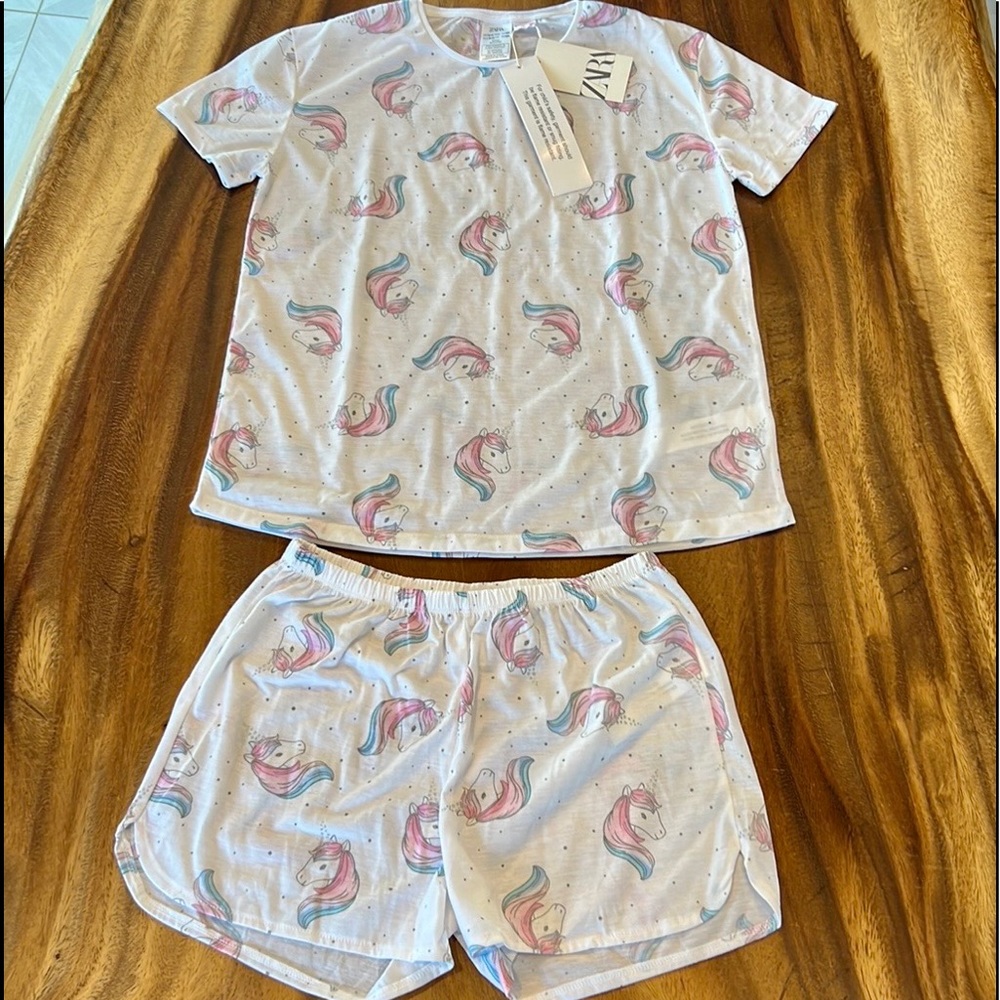 NWT Zara Girls 13-14 Unicorn Pajamas